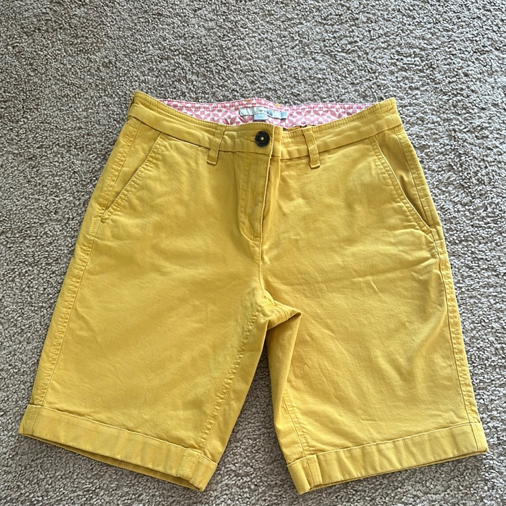 Boden Yellow Bermuda Shorts Cotton Twill
